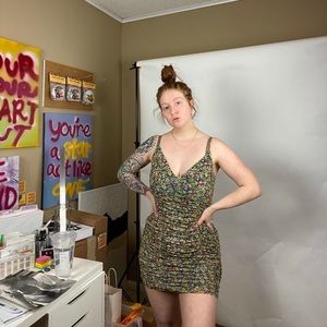 BDG Ruched Floral Dress